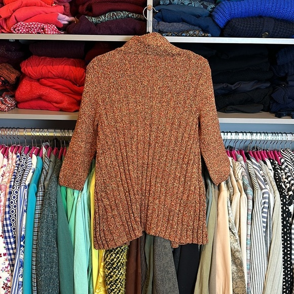 Dress Barn red/orangeange/green knitted open front cardigan an size M NWT - Picture 3 of 3